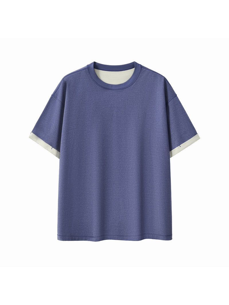 Contrast Cuff Cuffed T-Shirt