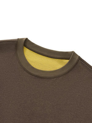 Contrast Cuff Cuffed T-Shirt