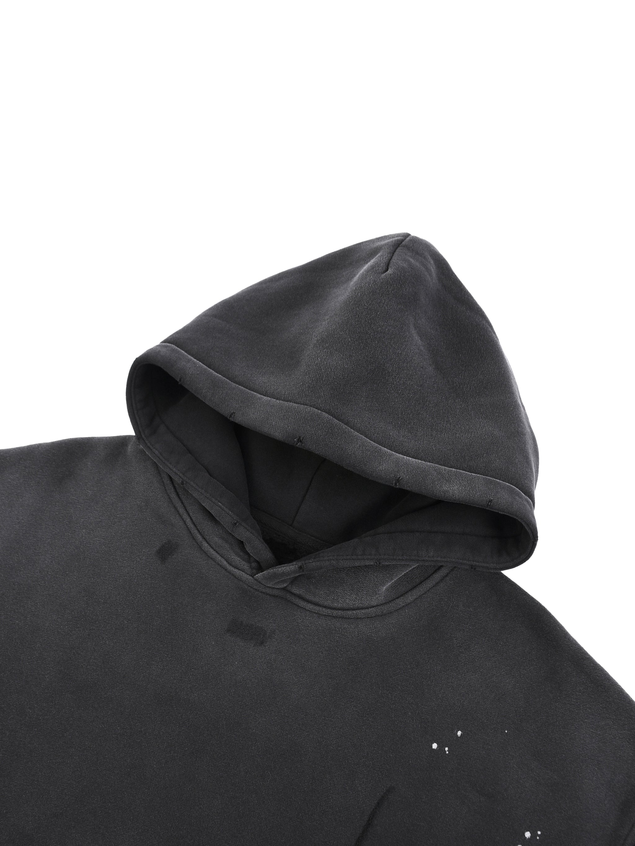 New Vintage Washed Frayed Fleece Hoodie