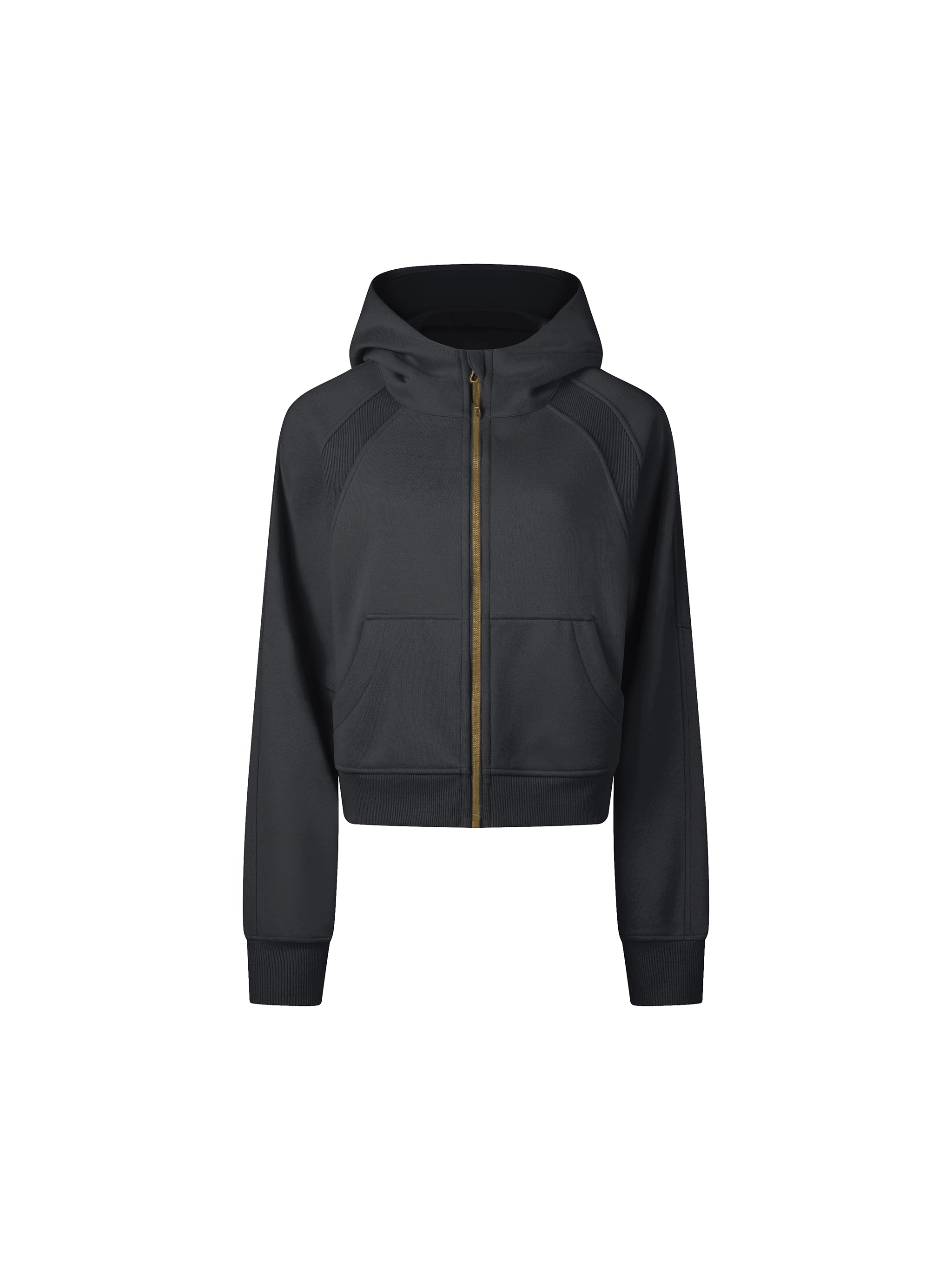 Cropped Zip-Through Hoodie