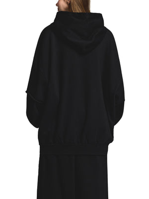 Snow Washed Raw Edge Double Layered Hoodie