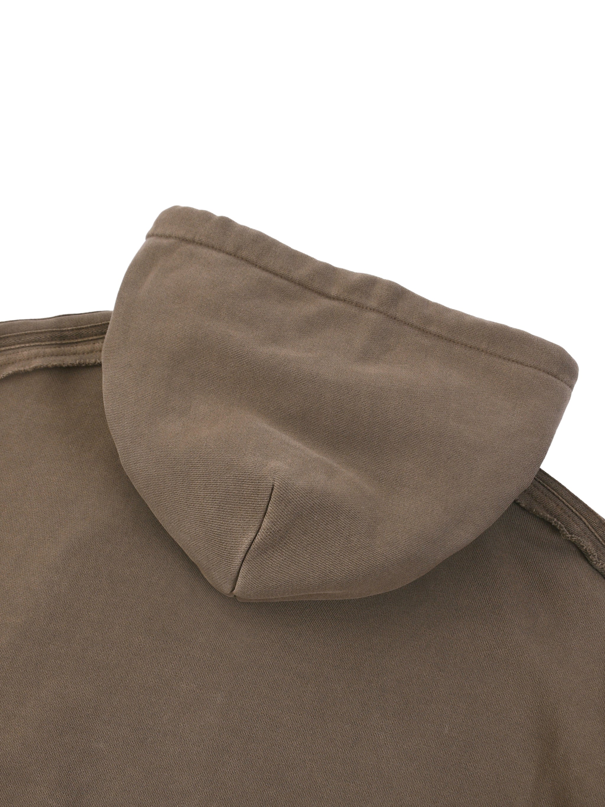 Snow Washed Tape Raw Edge Hoodie