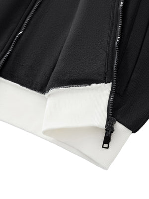 Contrast Side Stripe Fleece Track Jacket