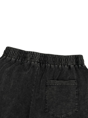 Snow Wash Drawstring Cotton Pants