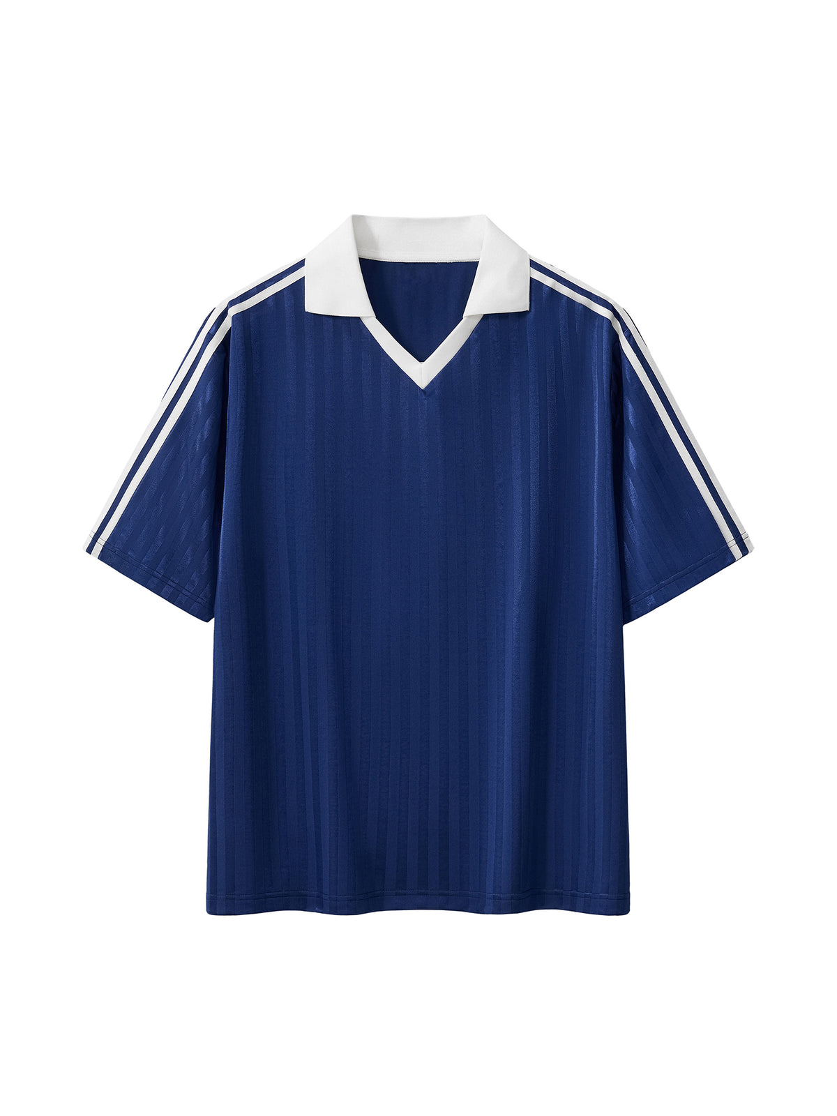 Contrast Collar Striped Soccer Jersey