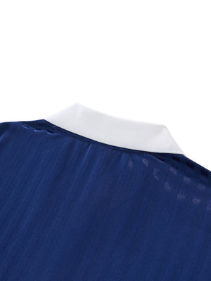 Contrast Collar Striped Soccer Jersey