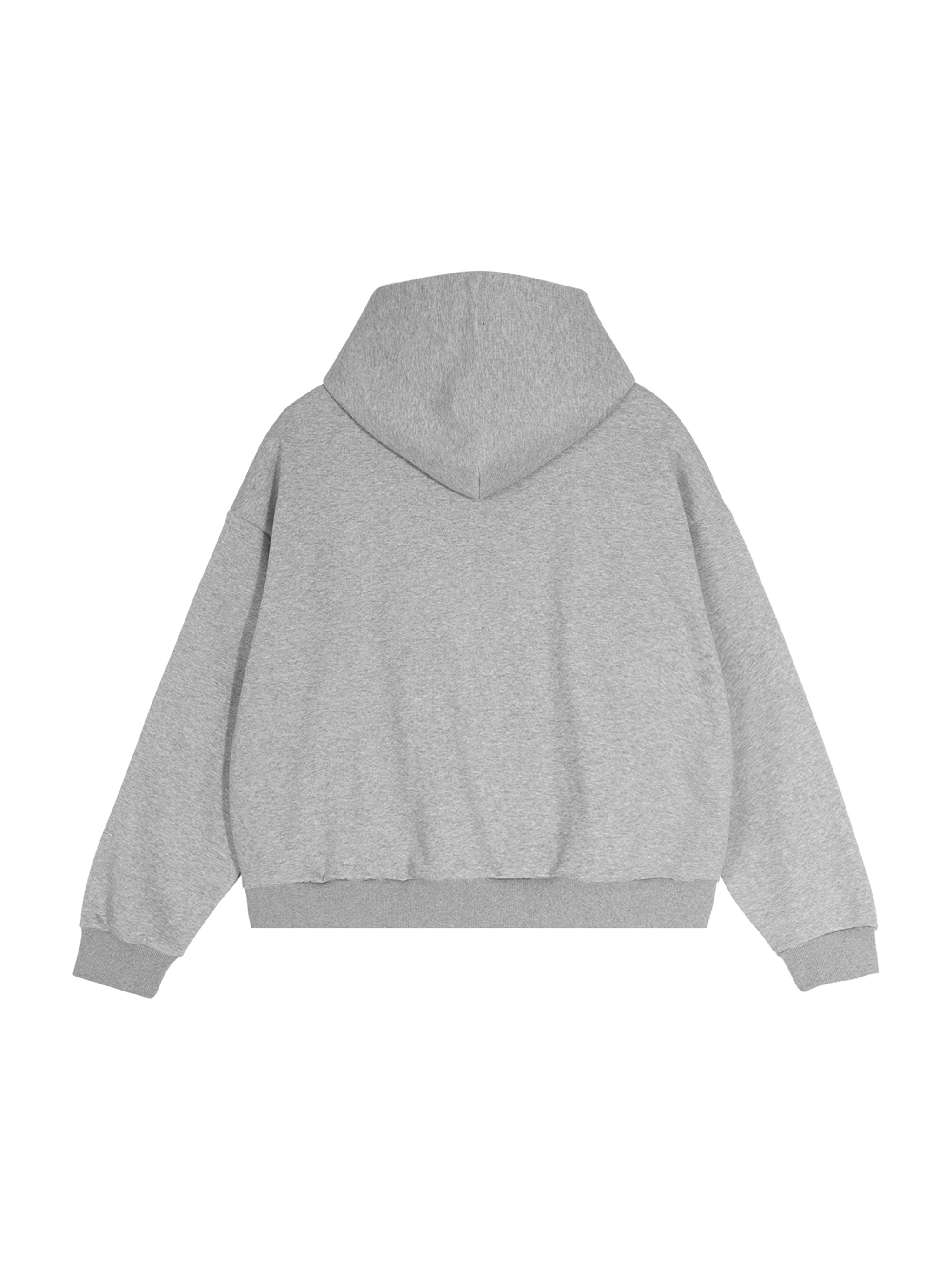 Contrast Plaid Boxy Zip Hoodie