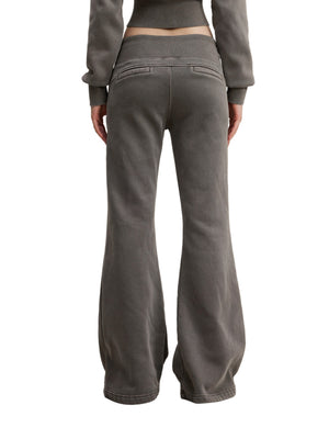 Vintage Washed Flared Fleece Pants