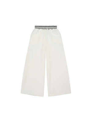 Striped Waist Wide Leg Pants