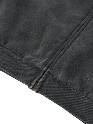 Vintage Washed Fleece Baseball Jacket