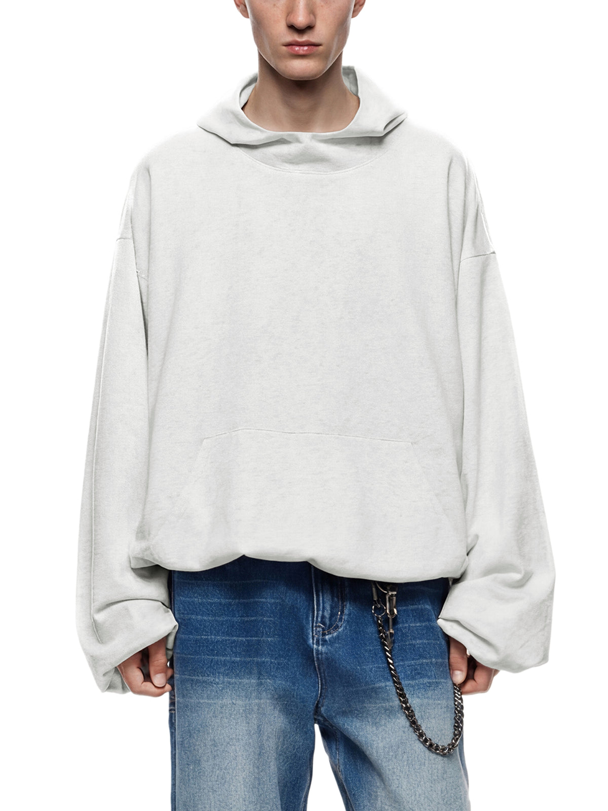 Boxy Gather-Hem Hoodie
