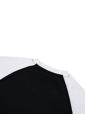 Contrast Raglan Sleeve Mesh T-Shirt