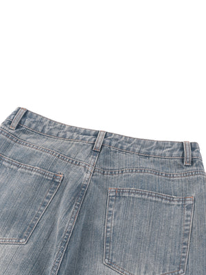 Vintage Wash Distressed Denim Jeans