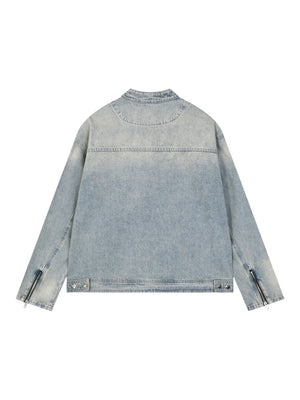Vintage Wash Zip Denim Jacket
