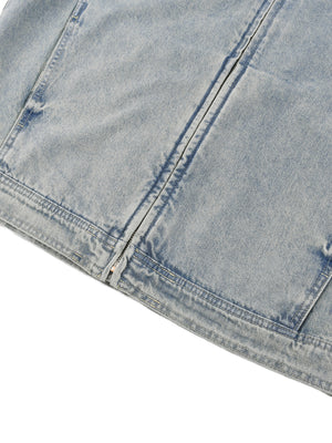 Vintage Wash Zip Denim Jacket