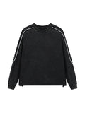 Mineral Wash Piping Raw Hem Sweatshirt