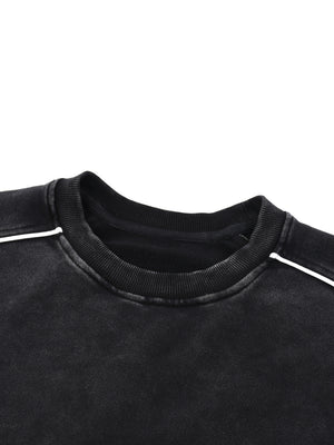 Mineral Wash Piping Raw Hem Sweatshirt