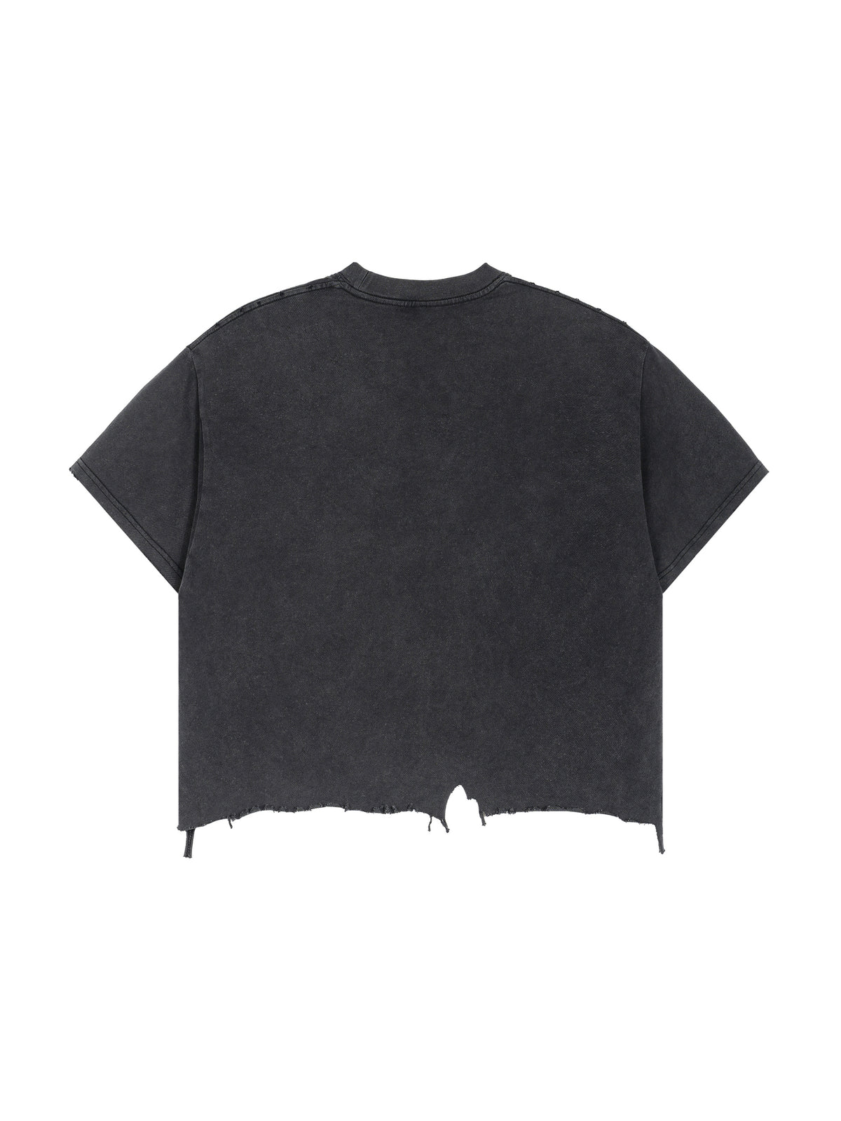 Unisex Vintage Wash Distressed Hem T-Shirt – Oversized Boxy Retro Streetwear Tee