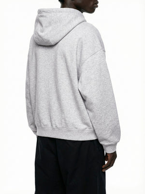Boxy Button Placket Hoodie