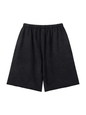 Snow Washed Raw Hem Shorts