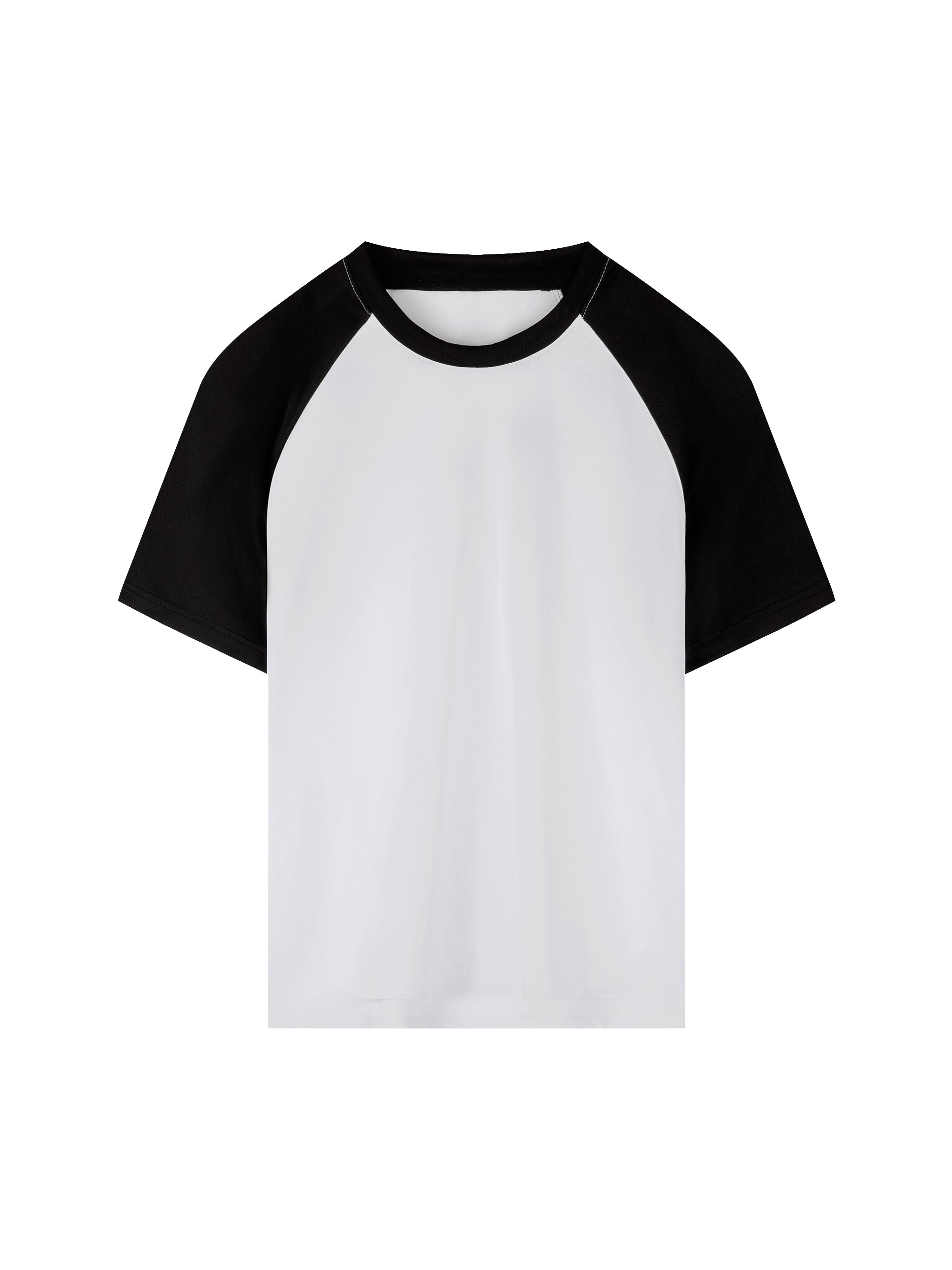 Contrast Raglan Sleeve Mesh T-Shirt