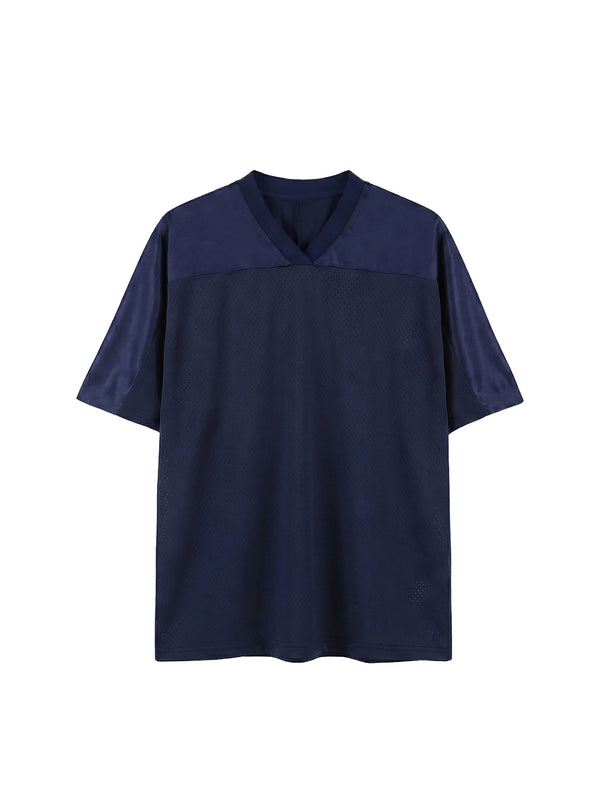 Oversized Mesh V-Neck Soccer Jersey