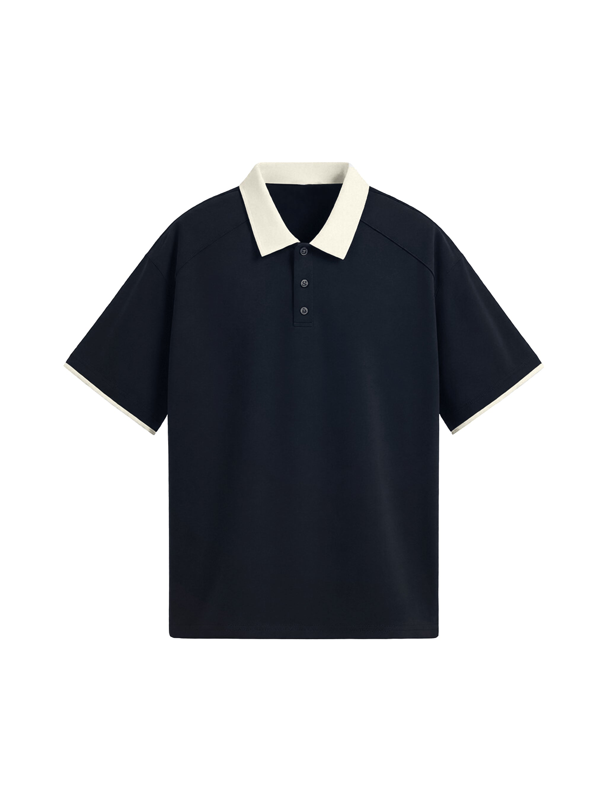 Contrast Collar Raglan Polo Shirt