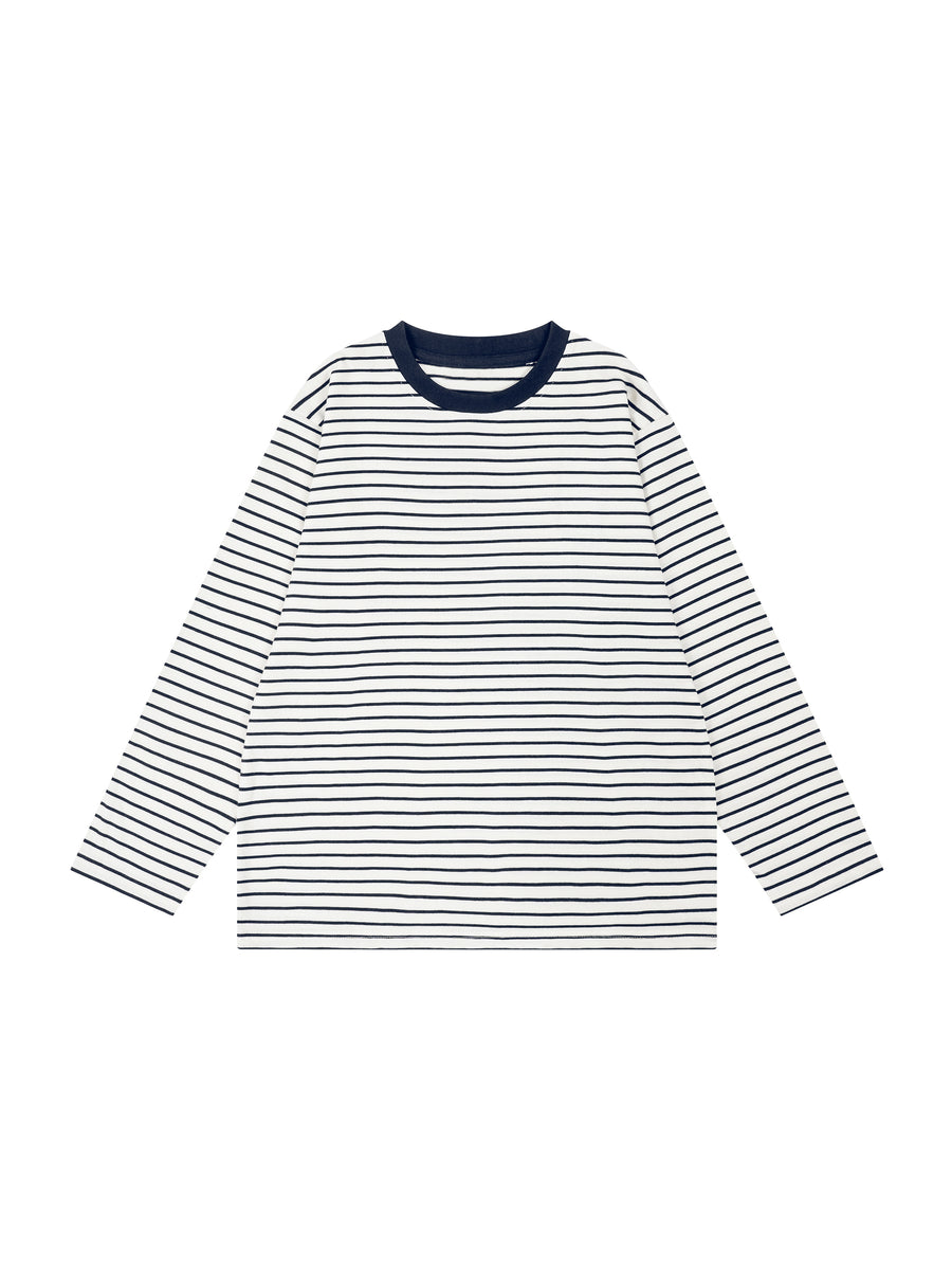 Kids' Striped Long Sleeve T-Shirt – Soft Cotton Everyday Crew Neck Tee