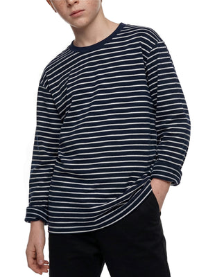 Kids' Striped Long Sleeve T-Shirt – Soft Cotton Everyday Crew Neck Tee
