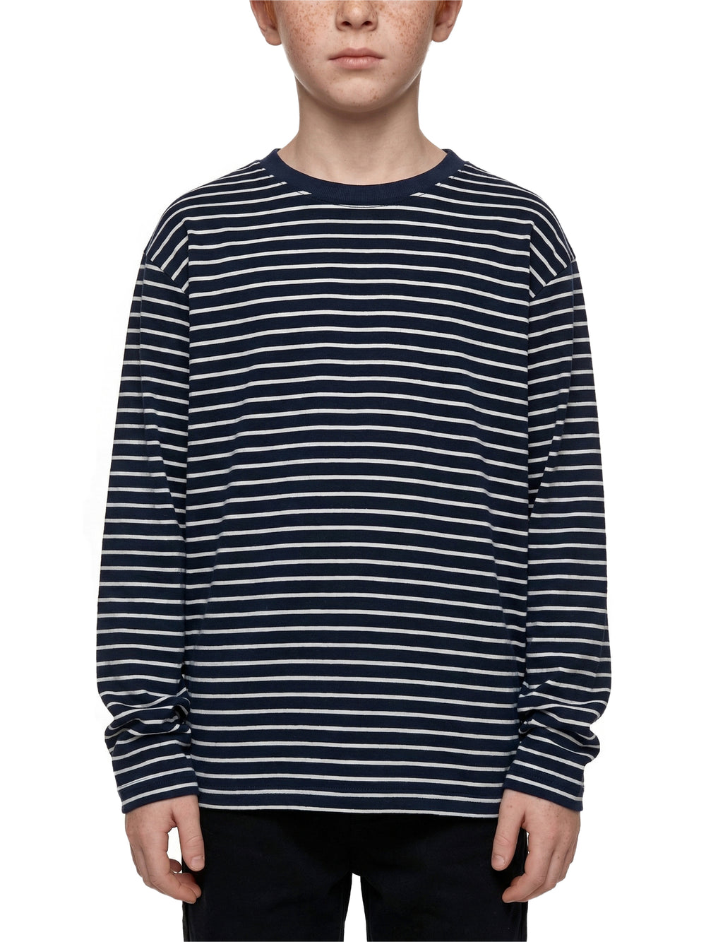 Kids' Striped Long Sleeve T-Shirt – Soft Cotton Everyday Crew Neck Tee