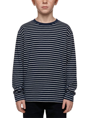 Kids' Striped Long Sleeve T-Shirt – Soft Cotton Everyday Crew Neck Tee
