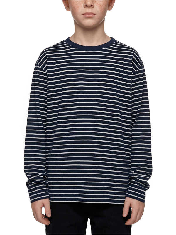 Kids' Striped Long Sleeve T-Shirt – Soft Cotton Everyday Crew Neck Tee