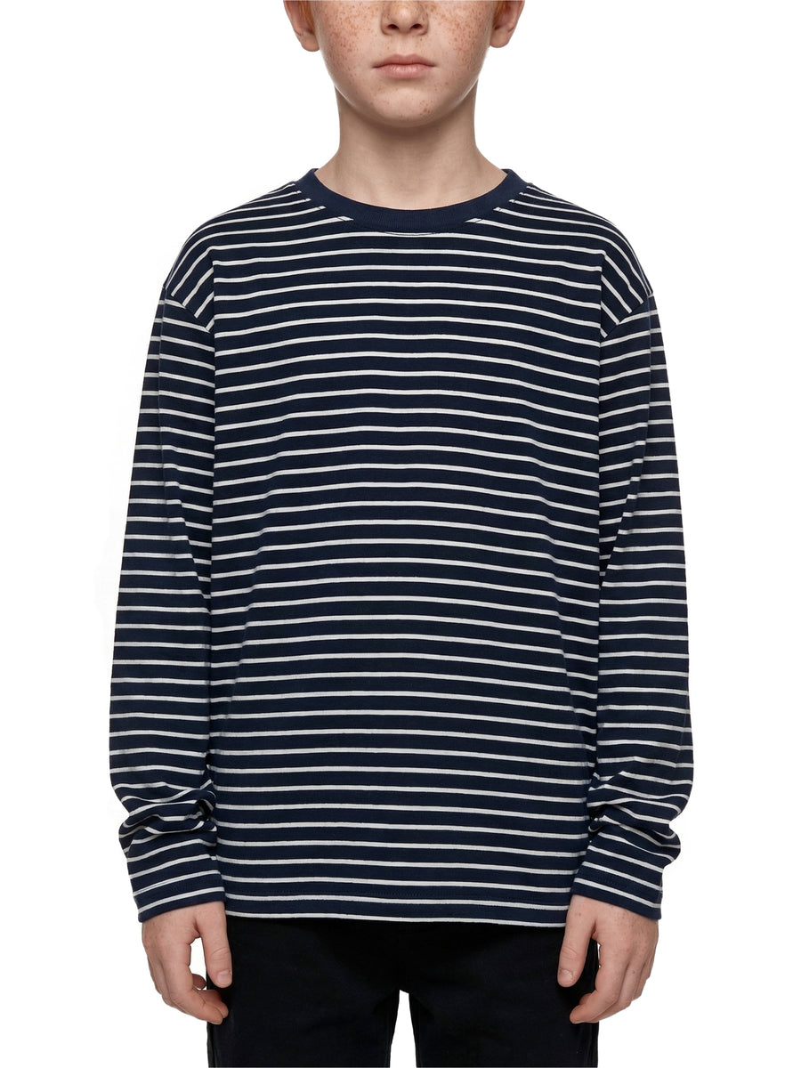 Kids' Striped Long Sleeve T-Shirt – Soft Cotton Everyday Crew Neck Tee