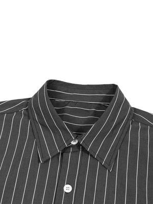 Unisex Striped Boxy Button-Up Shirt – Oversized Casual Streetwear Shirt