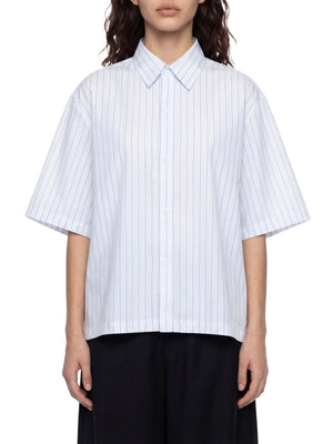 Unisex Striped Boxy Button-Up Shirt – Oversized Casual Streetwear Shirt