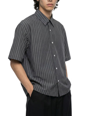Unisex Striped Boxy Button-Up Shirt – Oversized Casual Streetwear Shirt