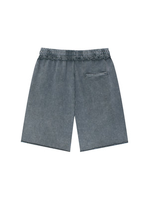 Unisex Mineral Wash Raw Edge Shorts – Oversized Premium Streetwear Shorts