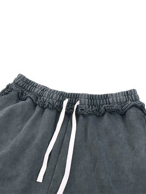 Unisex Mineral Wash Raw Edge Shorts – Oversized Premium Streetwear Shorts
