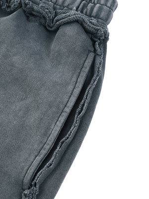 Unisex Mineral Wash Raw Edge Shorts – Oversized Premium Streetwear Shorts
