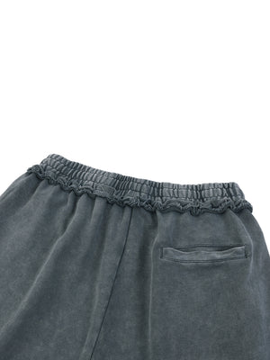 Unisex Mineral Wash Raw Edge Shorts – Oversized Premium Streetwear Shorts