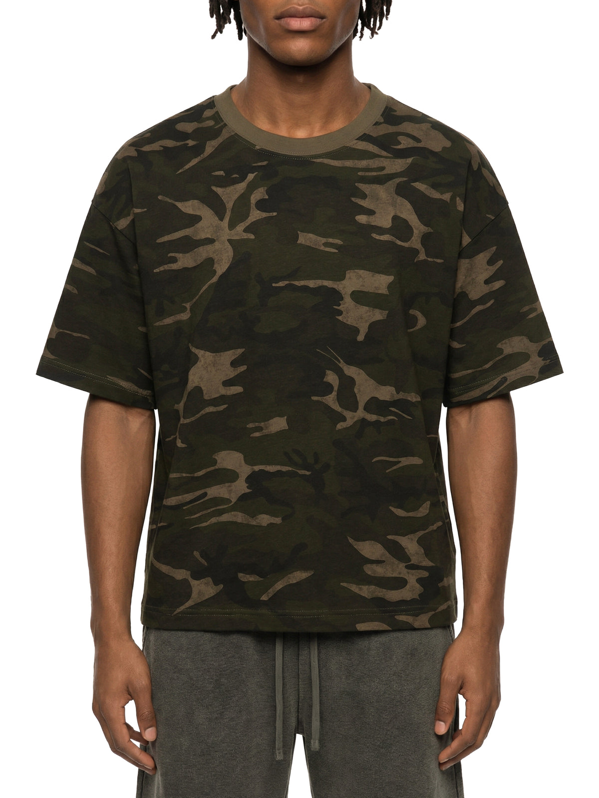 Unisex Camo Boxy T-Shirt – Oversized Camouflage Streetwear Tee
