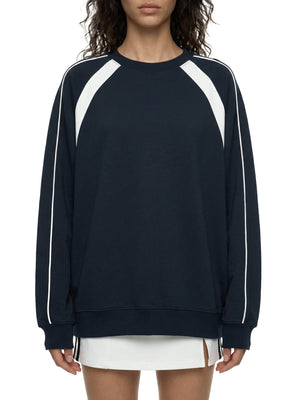 Unisex Color Block Crewneck Sweatshirt – Oversized Premium Streetwear Pullover