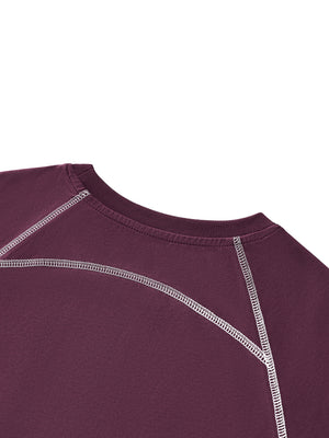 Women's Contrast Stitch Raglan Crop T-Shirt – Slim Fit Retro Crop Top