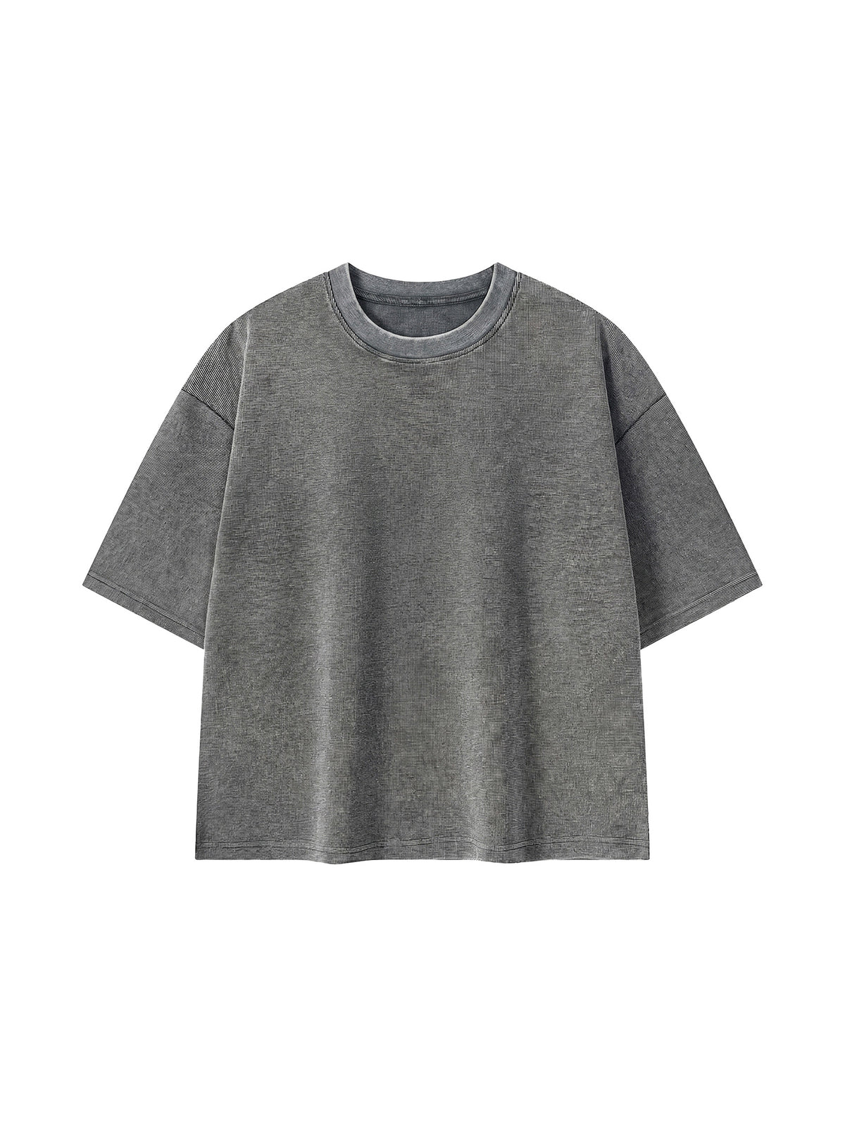 Unisex Mineral Wash Waffle Boxy T-Shirt – Oversized Textured Streetwear Tee