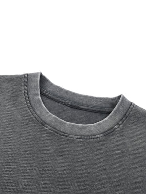 Unisex Mineral Wash Waffle Boxy T-Shirt – Oversized Textured Streetwear Tee