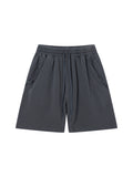 Unisex Vintage Wash Raw Edge Shorts featuring a premium vintage wash finish, raw edge hem, oversized relaxed fit, breathable fabric, and modern U.S. streetwear styling by MYN2O.