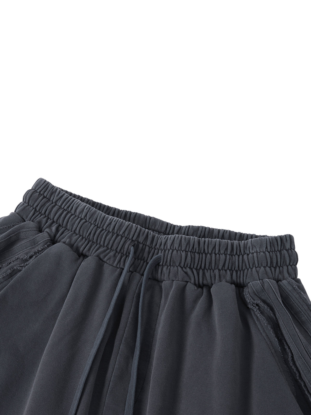 Unisex Vintage Wash Raw Edge Shorts – Oversized Streetwear Sweat Shorts