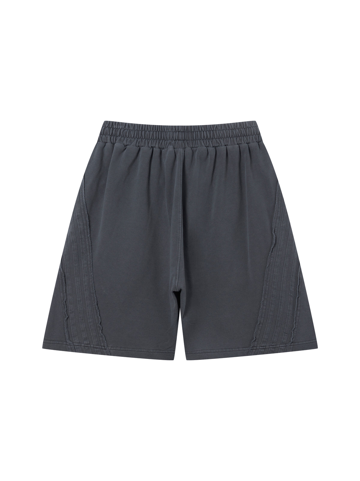 Unisex Vintage Wash Raw Edge Shorts – Oversized Streetwear Sweat Shorts