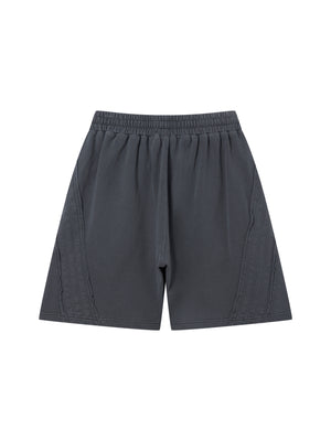 Unisex Vintage Wash Raw Edge Shorts – Oversized Streetwear Sweat Shorts