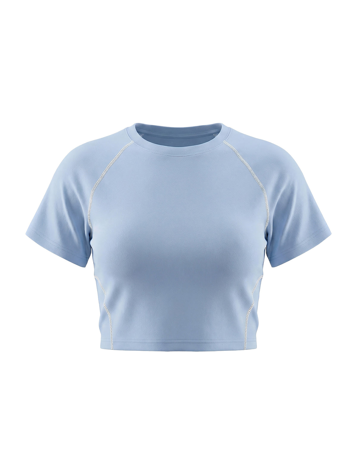 Women's Contrast Stitch Raglan Crop T-Shirt – Slim Fit Retro Crop Top